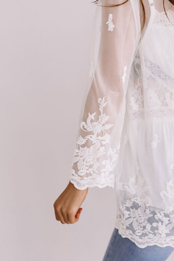 Enlightened Lace Overlay in White • Impressions Online Boutique