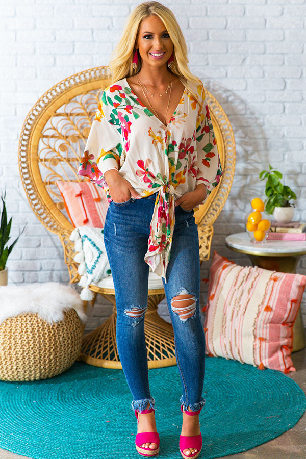 Cocktail Hour Shift Top in Fuchsia Floral
