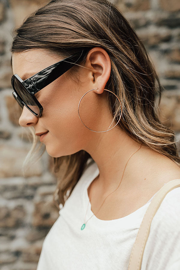 Pure As Gold Hoop Earrings In Rose Gold Image - 3