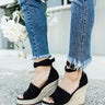 The Emerson Scalloped Wedge in Black Image - 1