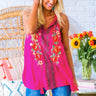 Vacay Ready Embroidered Tank In Fuchsia Image - 1