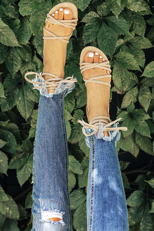 The Liliana Lace Up Sandal in Iced Latte Image - 1