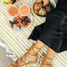 The Liliana Lace Up Sandal in Camel Image - 1