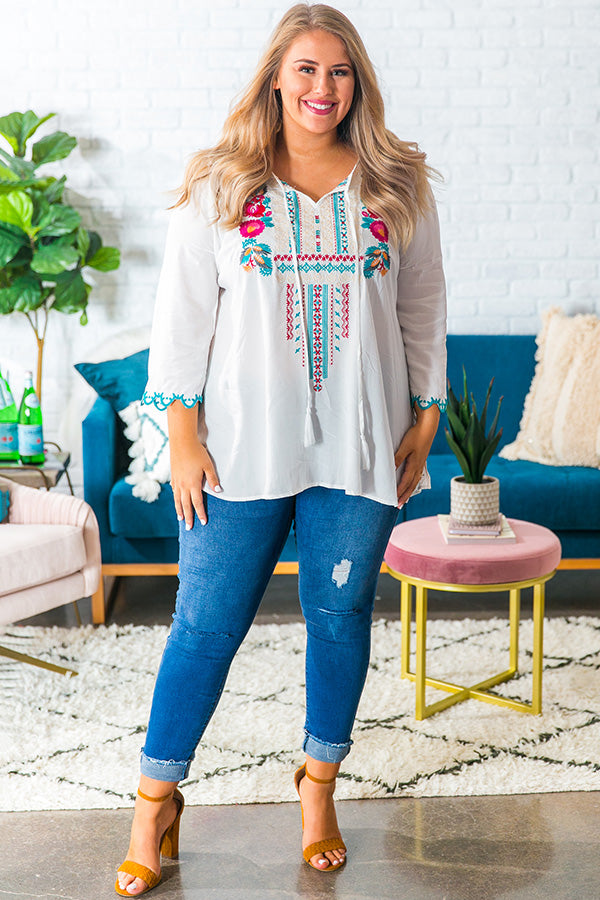 Caribbean Getaway Embroidered Tunic