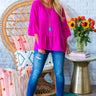 Barcelona Bombshell Shift Top In Fuchsia Image - 1