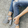 The Saylie Peep Toe Heel in Grey Image - 1