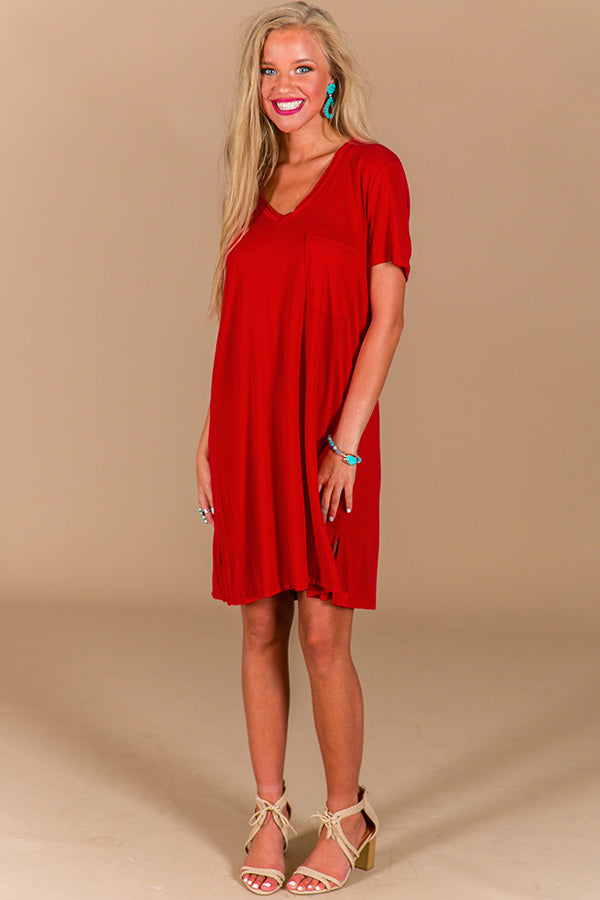 Farmers Market T-Shirt Dress in Red Image - 2