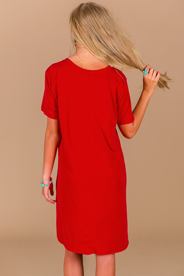 Farmers Market T-Shirt Dress in Red Image - 3