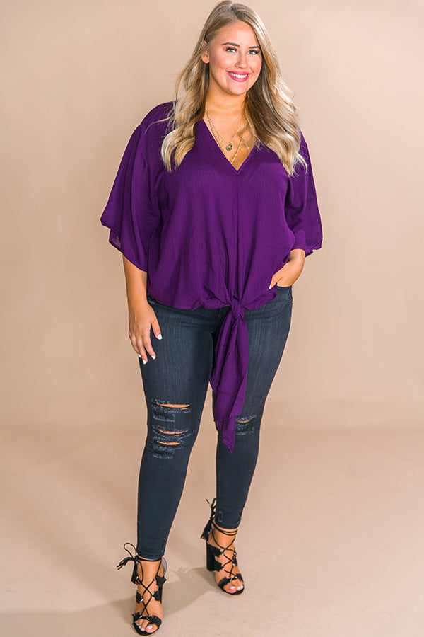 Why Knot Shift Top In Royal Plum