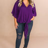 Why Knot Shift Top In Royal Plum Image - 1