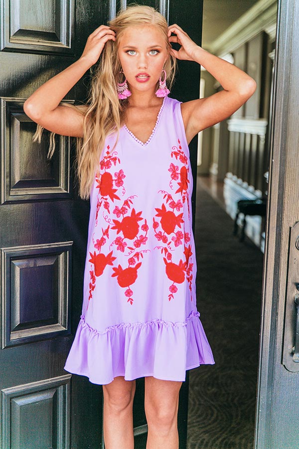 Meet Me For Martinis Embroidered Dress Image - 2