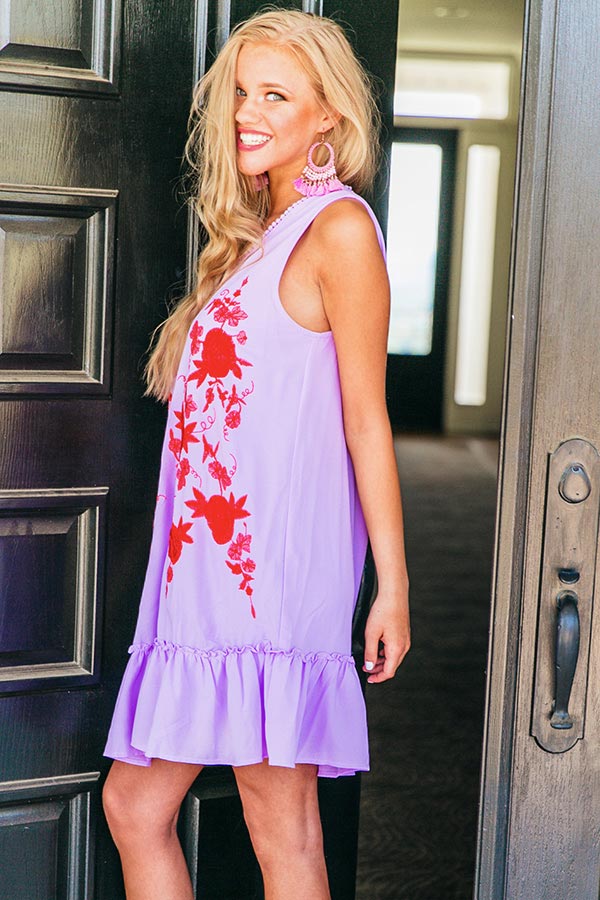 Meet Me For Martinis Embroidered Dress Image - 3