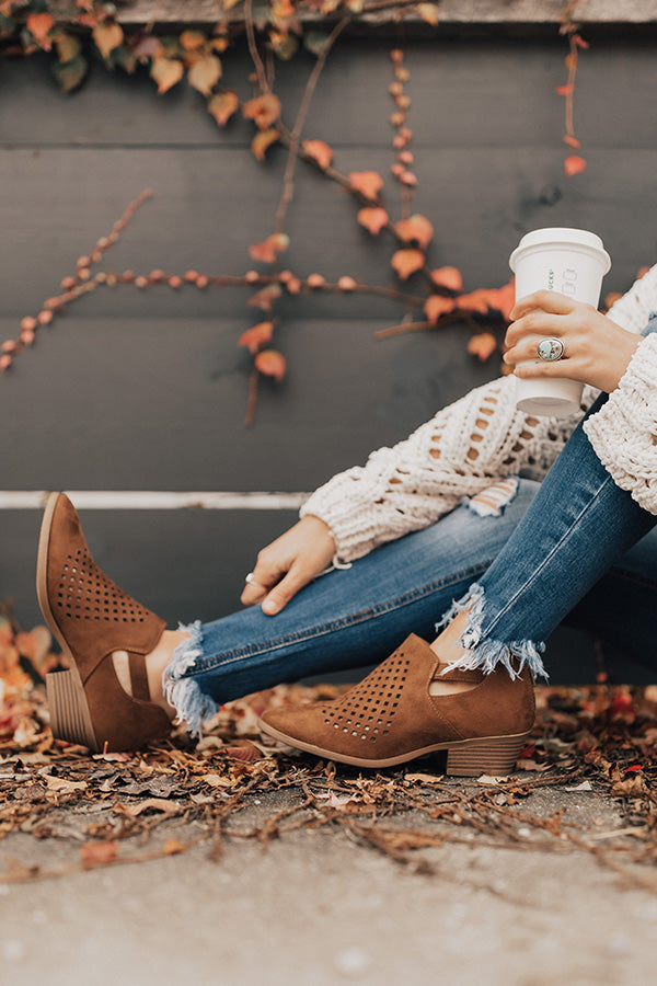 The Stevie Perforated Bootie in Chocolate Image - 4