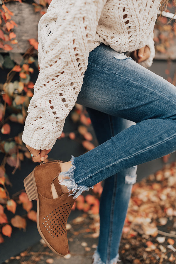 The Stevie Perforated Bootie in Chocolate Image - 1