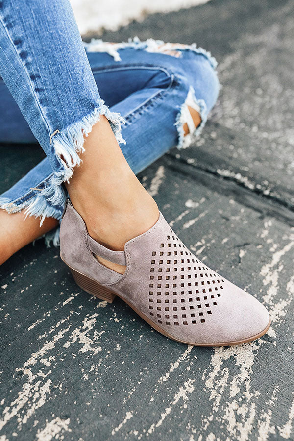 The Stevie Perforated Bootie in Grey Image - 2
