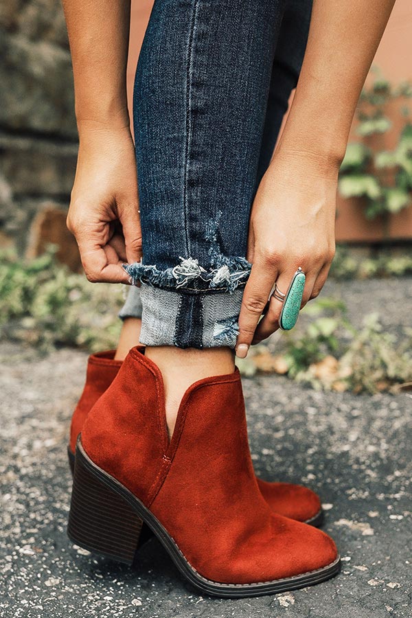 The Dylan Bootie in Rustic Wine