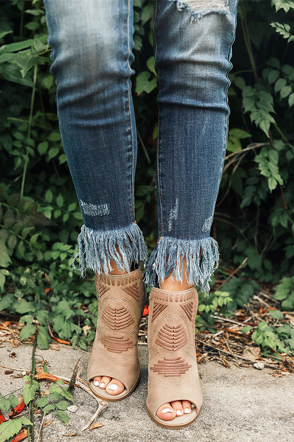 The Torrance Peep Toe Bootie in Taupe Image - 3