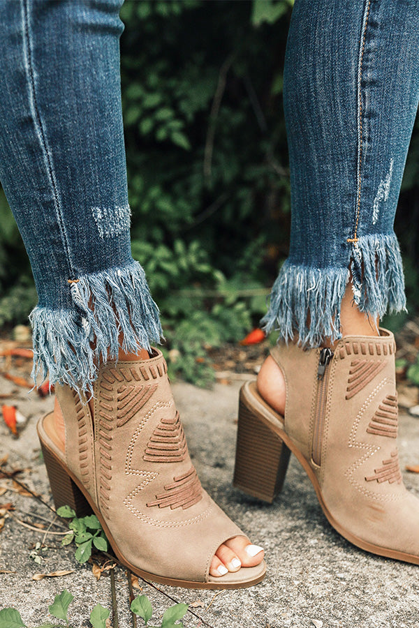 The Torrance Peep Toe Bootie in Taupe Image - 1