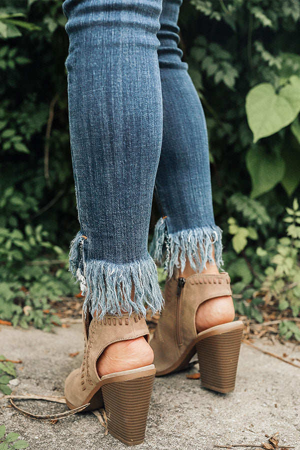 The Torrance Peep Toe Bootie in Taupe Image - 4