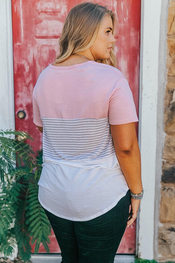 Latte Please Stripe Top in Light Pink Image - 4