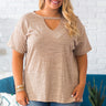 Vermont Vacay Heathered Shift Top in Khaki Image - 1
