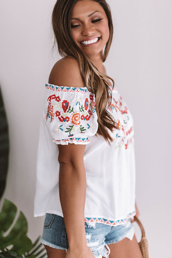 So Enchanting Embroidered Shift Top main image 1