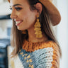 Vineyard Vibes Tassel Earrings In Mustard Image - 1