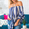 Date Night In Brooklyn Stripe Top in Navy Image - 1