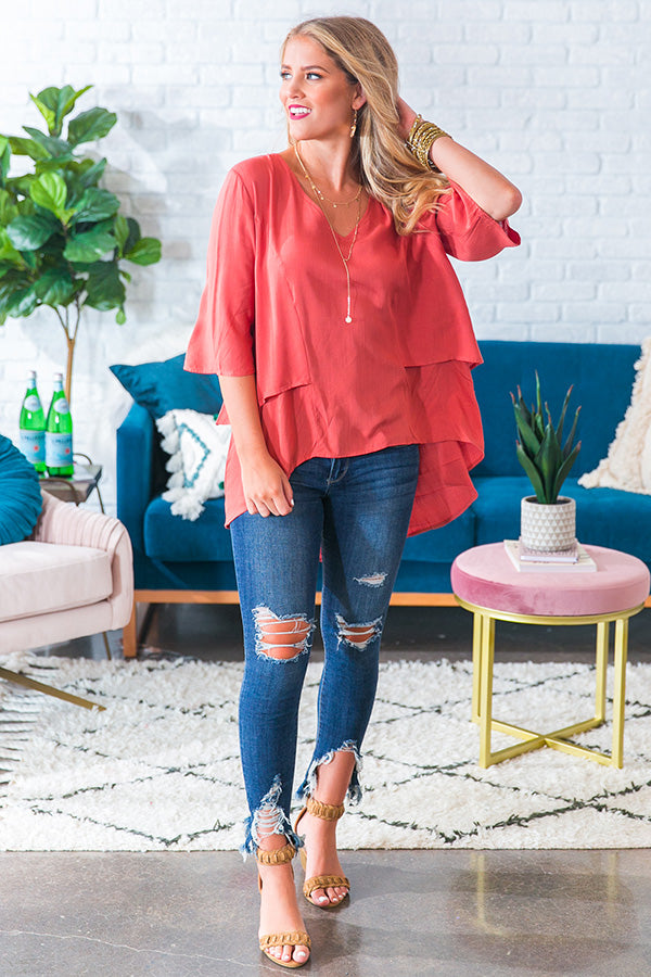 Make It A Mimosa Shift Top in Light Rust