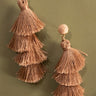 Vineyard Vibes Tassel Earrings In Taupe Image - 1