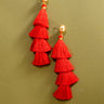 Saturday Vibes Tassel Earrings In Red Image - 1