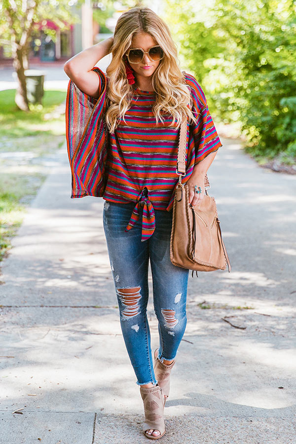 Avery Stripe Shift Top Image - 2