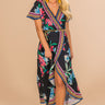 Parisian Floral Wrap Maxi in Black Image - 1