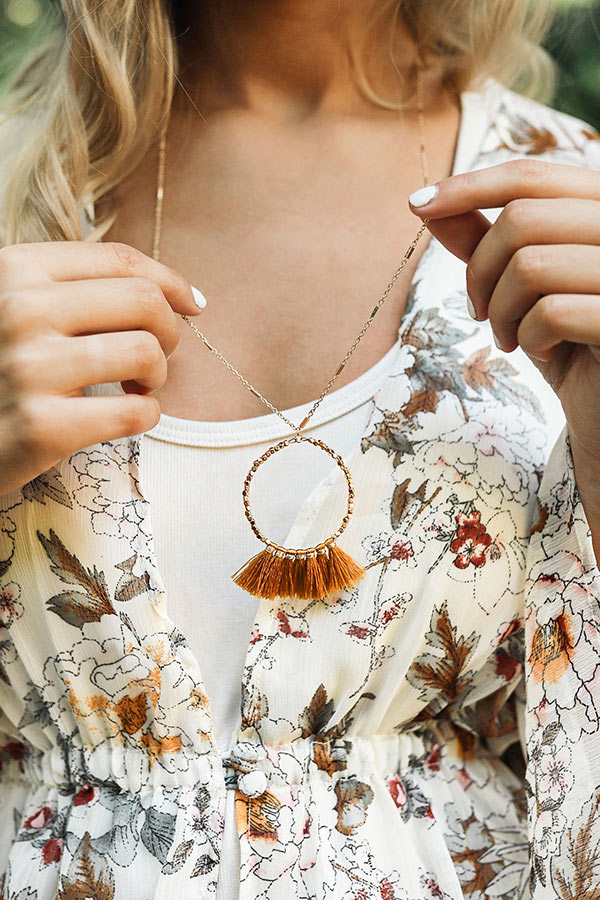 The Inner Circle Necklace In Mustard