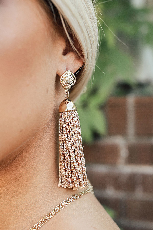 By Request Tassel Earrings In Taupe