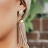 By Request Tassel Earrings In Taupe Image - 1