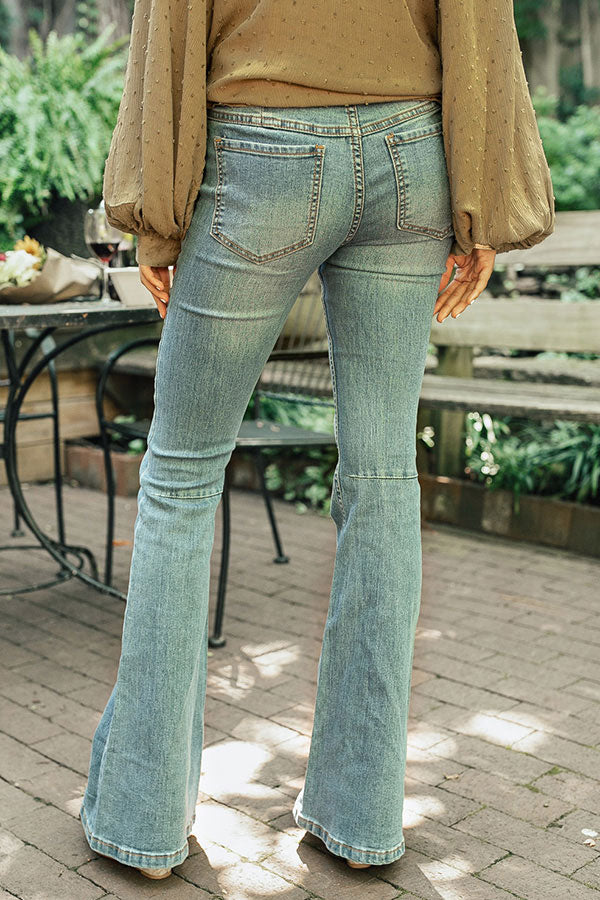 On Wine Time Mid Rise Flare in Medium Wash Image - 3