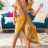Parisian Floral Wrap Maxi in Marigold Image - 1