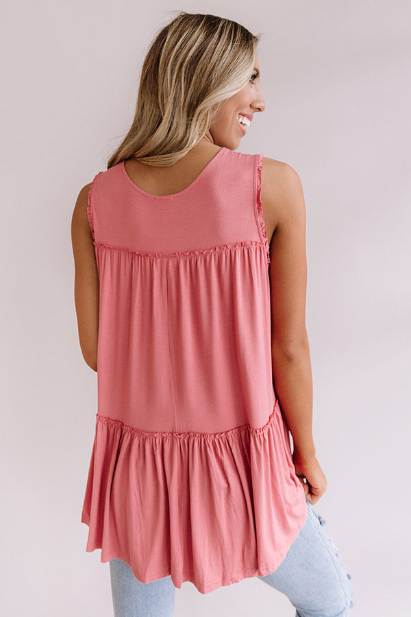 Adley Babydoll Shift Tank in Raspberry Image - 4