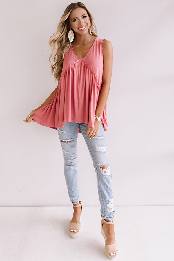 Adley Babydoll Shift Tank in Raspberry Image - 2