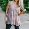Adley Babydoll Shift Tank in Mocha Image - 1