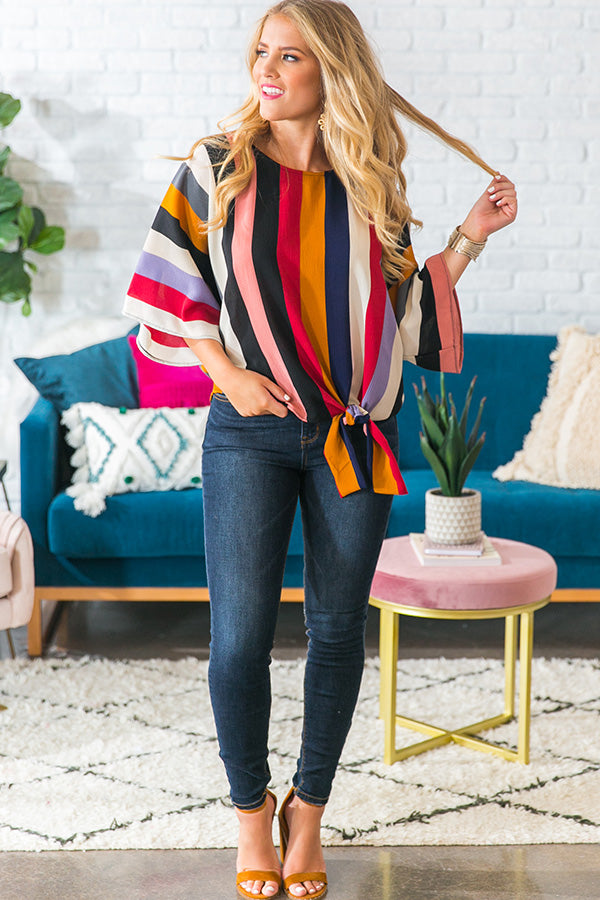 Tuscany Stripes Shift Top Image - 1