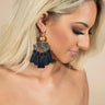 Party In Palm Springs Tassel Earrings In Navy Image - 1