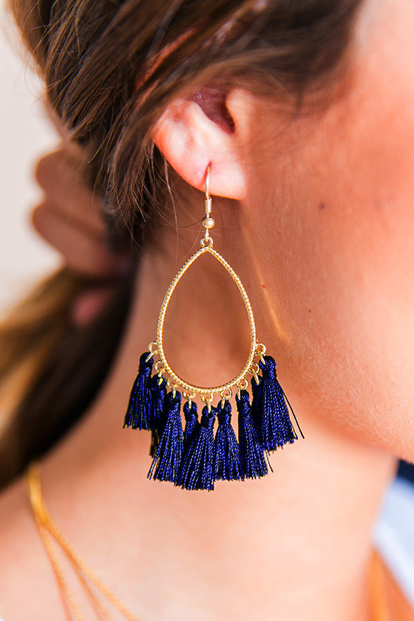 Hello Happy Hour Earrings In Royal Blue Image - 2