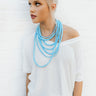 Luxe Layered Beaded Necklace In Sky Blue Image - 1