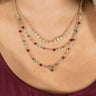 For The Love Of Glam Layered Necklace In Berry Image - 1