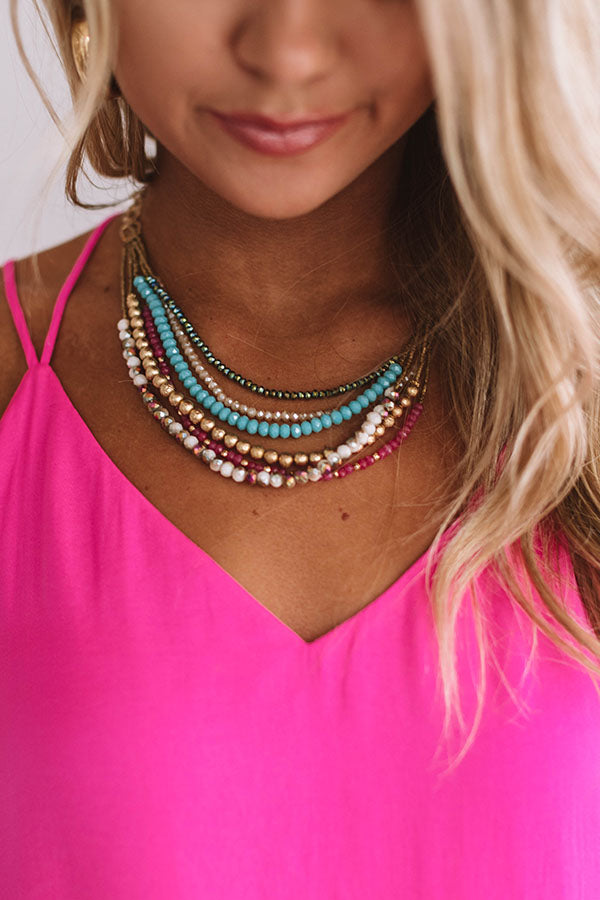 Gonna Let It Shine Layered Necklace In Pink Image - 1