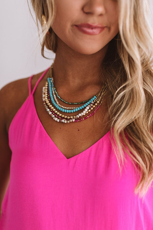 Gonna Let It Shine Layered Necklace In Pink Image - 2