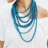 Luxe Layered Beaded Necklace In Teal Image - 1