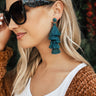 Wanna Dance All Night Tassel Earrings In Teal Image - 1